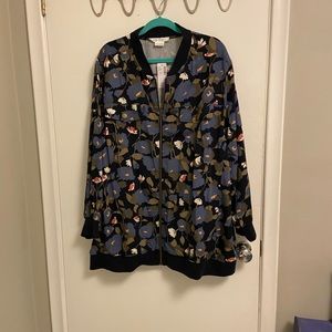 Printed Bomber Jacket With Pockets